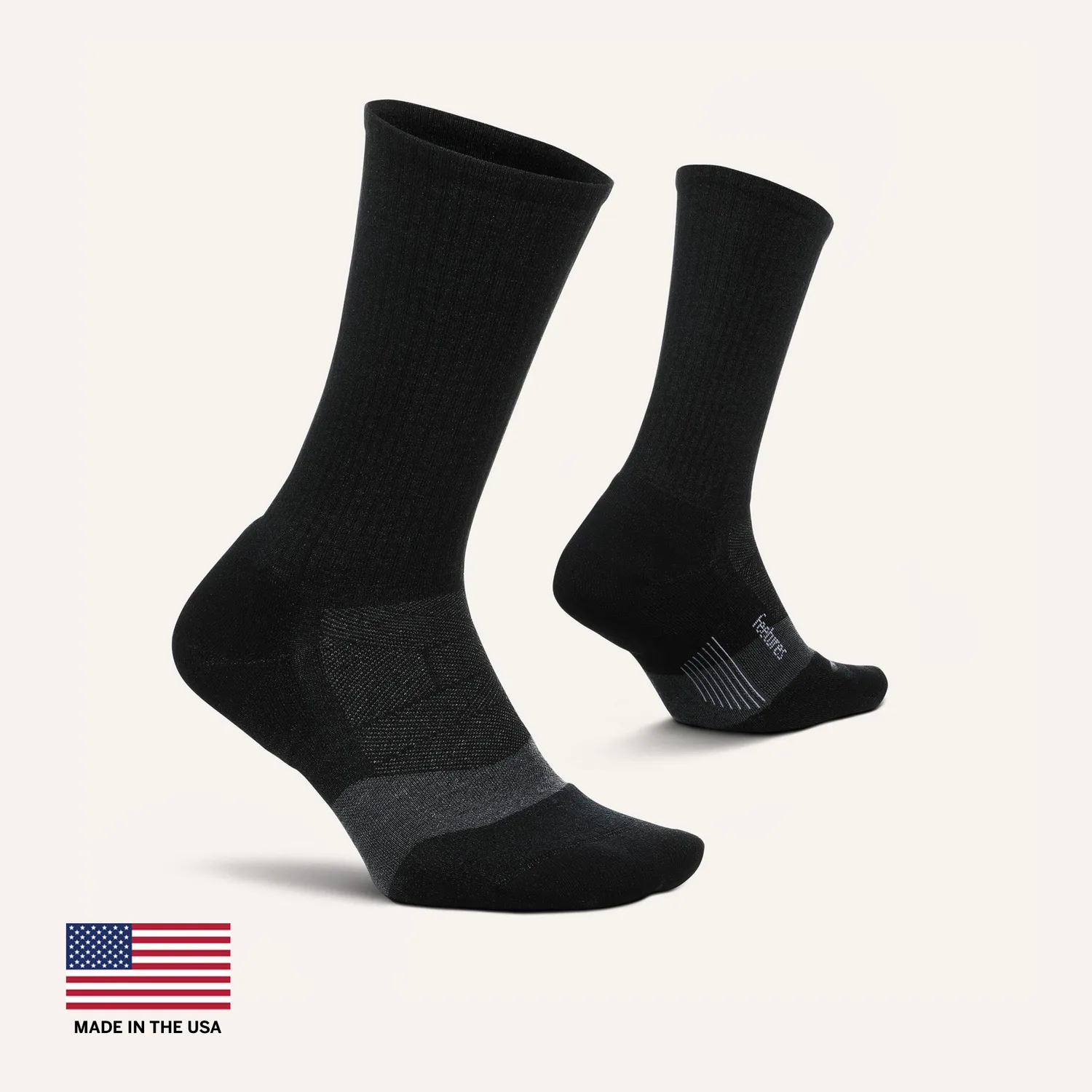 Feetures Merino 10 Max Cushion Mini Crew sokker sandstone