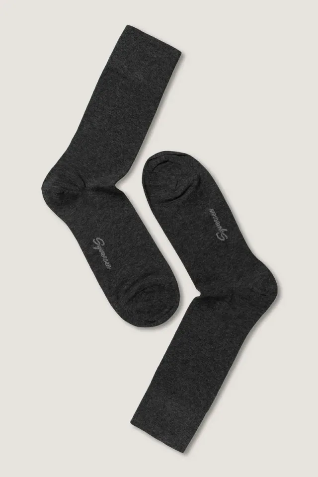 Note By Syversen Cotton Cashmere Crew sokker mørkegrå 41-45