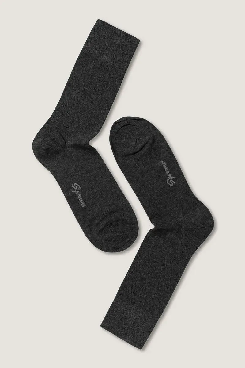 Note By Syversen Cotton Cashmere Crew sokker mørkegrå 41-45