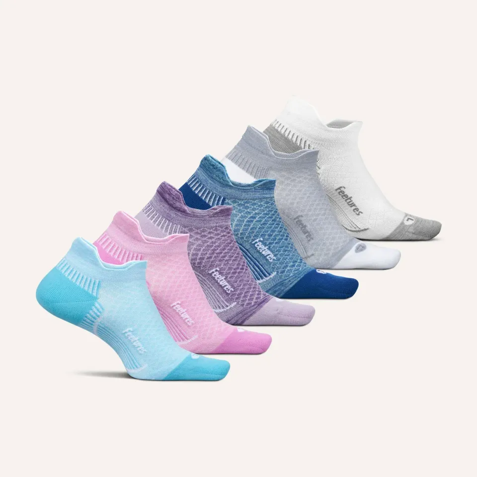 Feetures Plantar Fasciitis Relief Tab sokker 6-pack hvit støtte