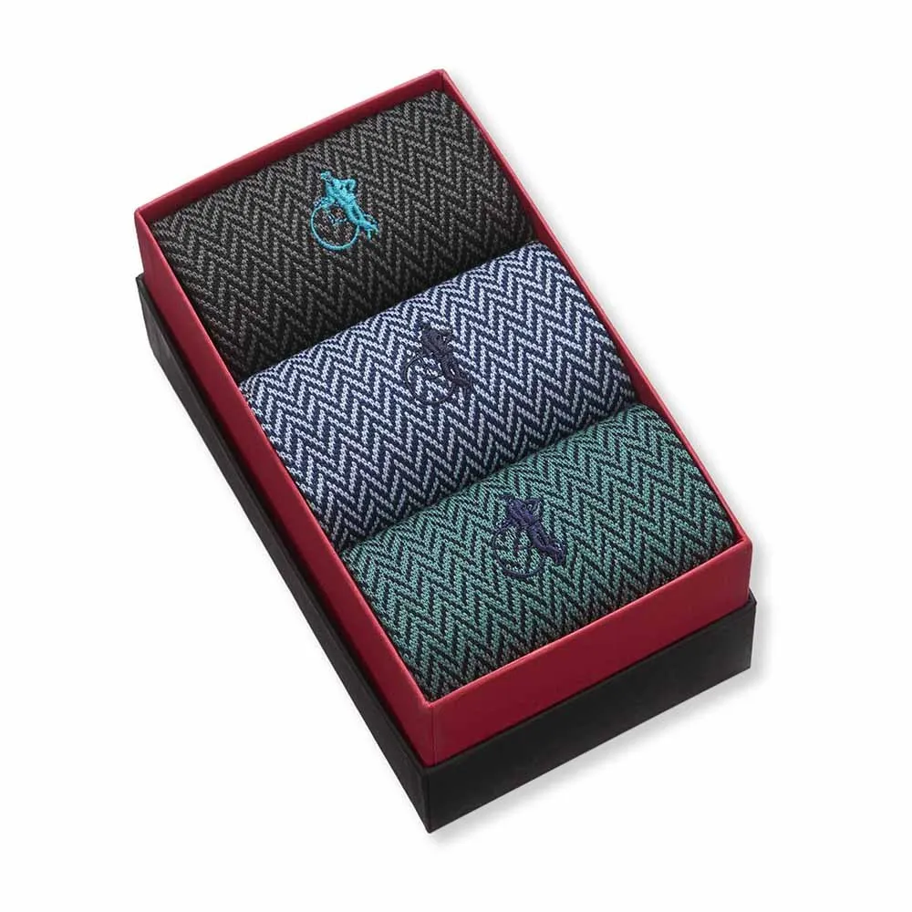 London Sock Company Herringbone Classics sokker 3-par fiskebein