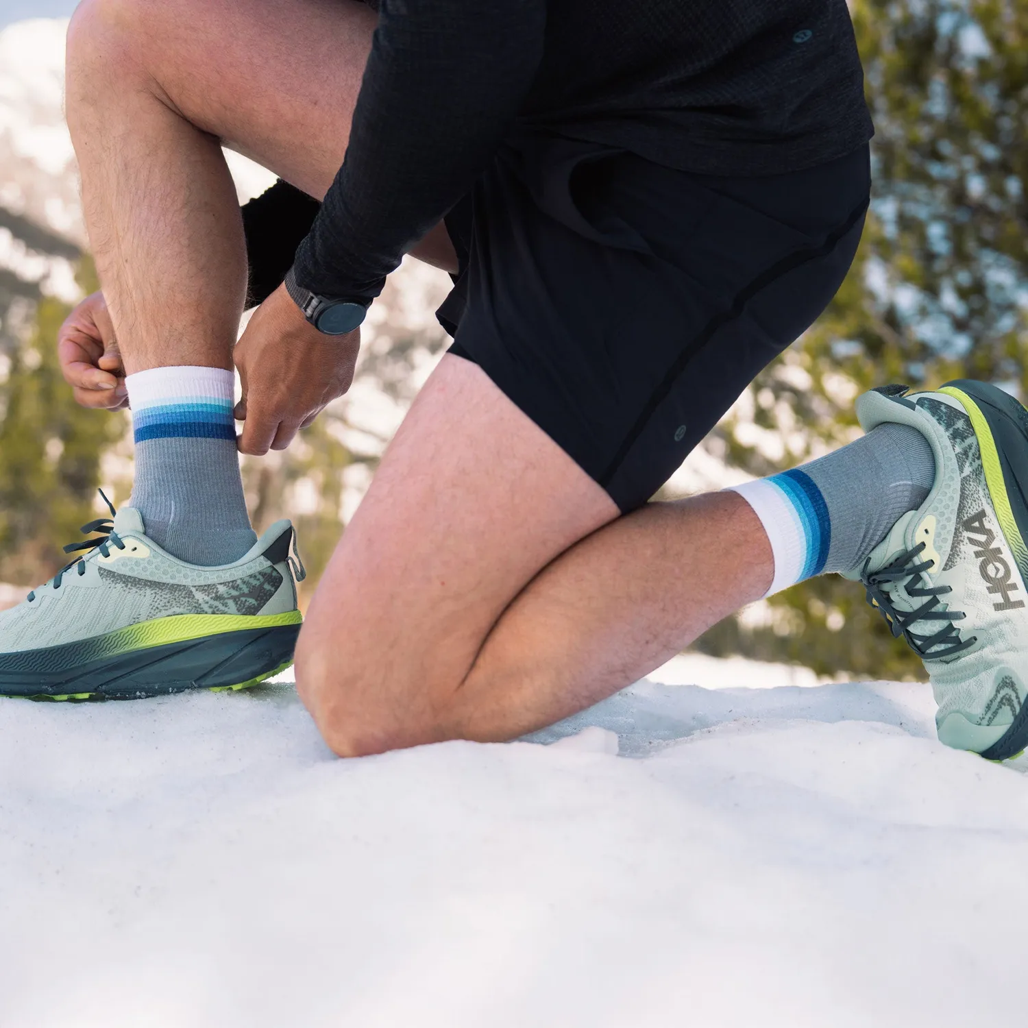 Feetures Merino 10 Max Cushion Mini Crew sokker grå