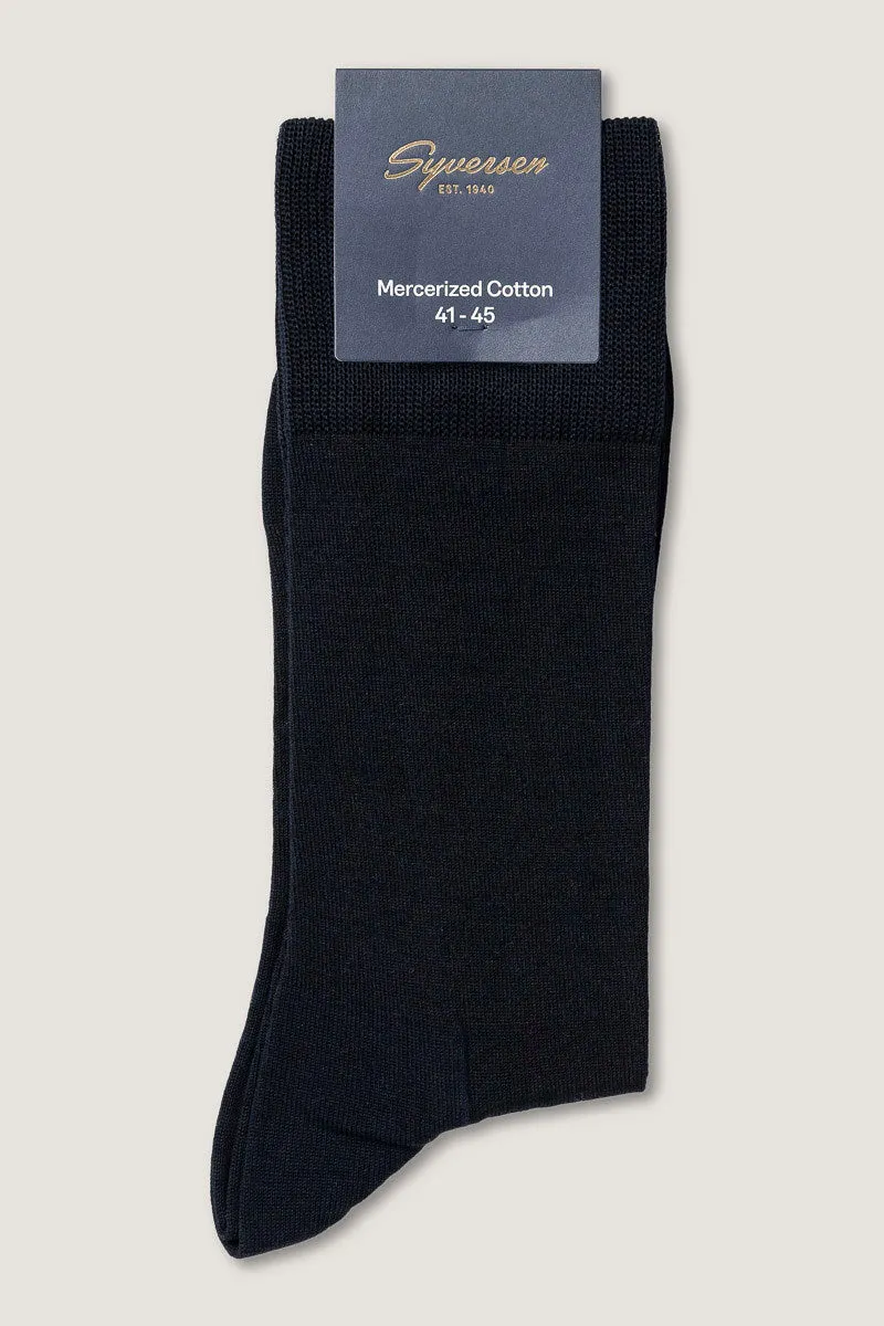 Note By Syversen Mercerized Cotton crewsokk mørkeblå 41-45 glatt