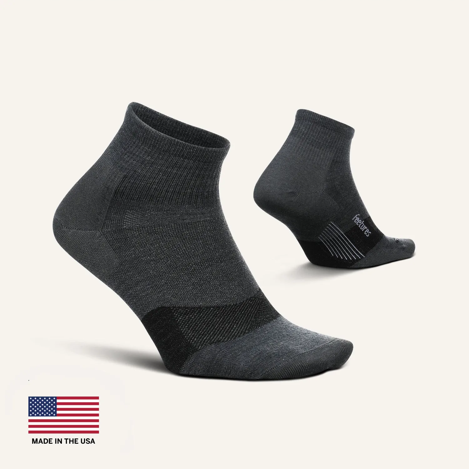 Feetures Merino 10 Ultra Light Quarter ullsokker svart