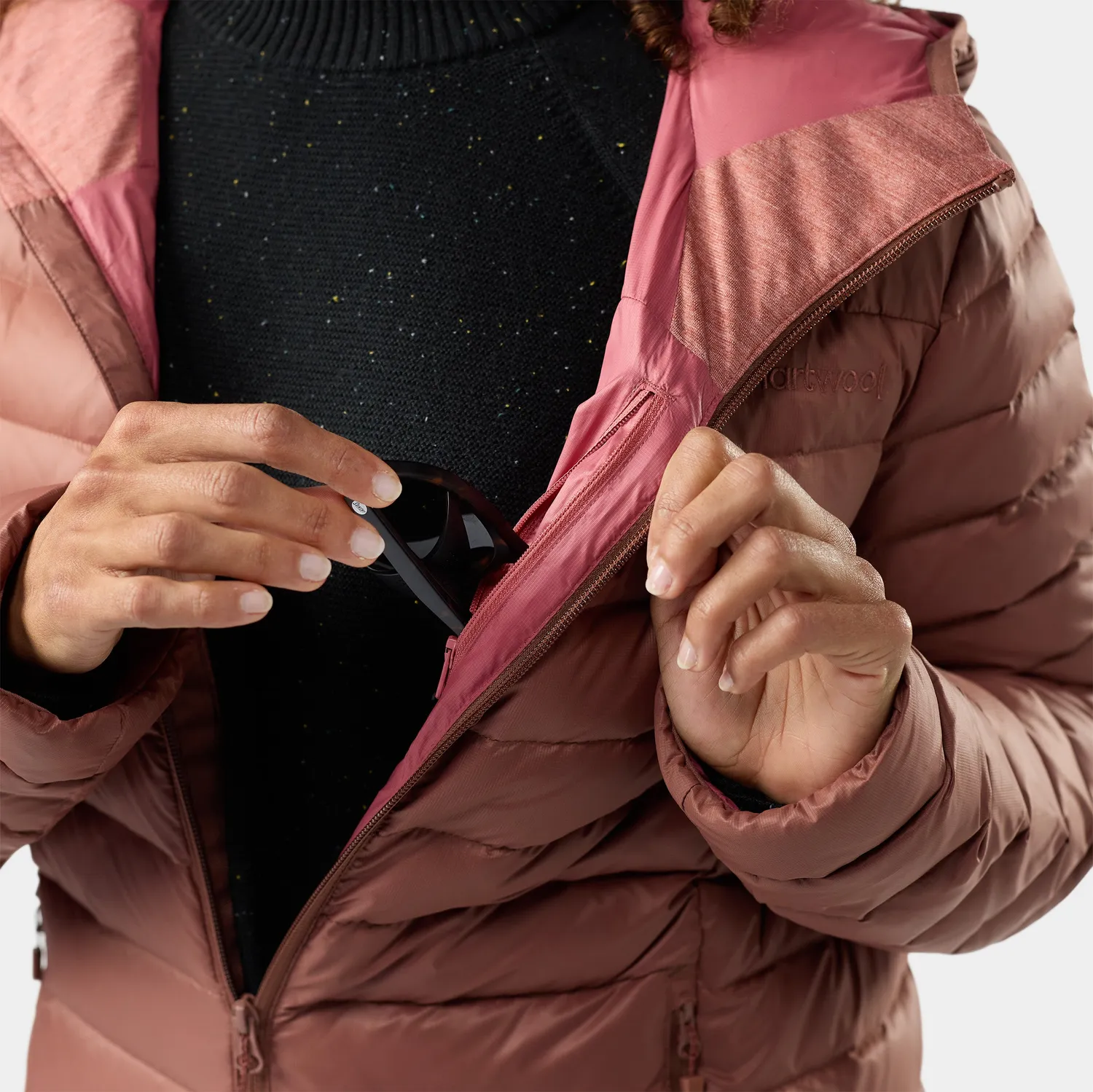 Smartwool Winterloft Hooded jakke mocha dun ull dame