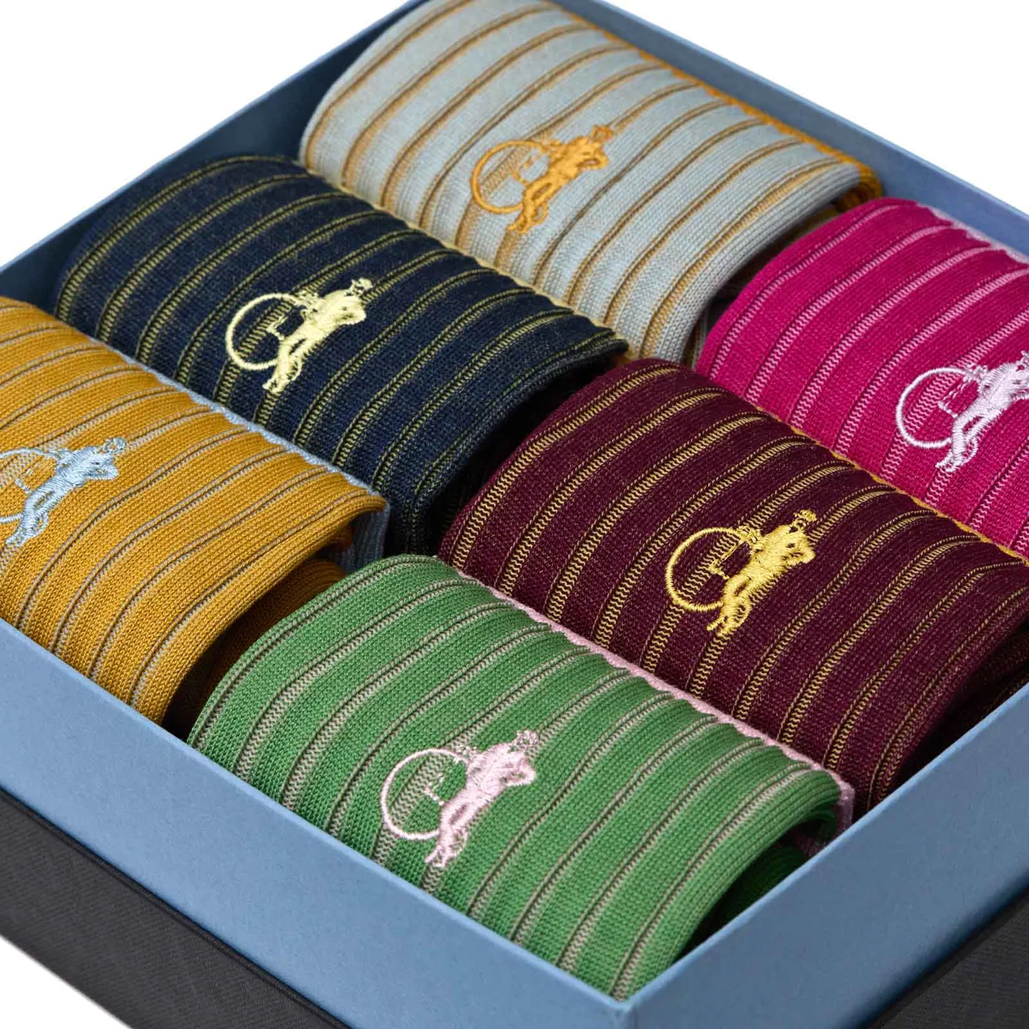 London Sock Company Studio Collection sokker 6-par stripet