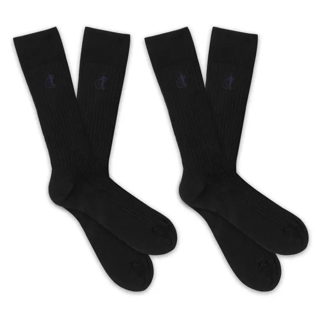 London Sock Company Simply Sartorial Ebony Black sokker 2-pak