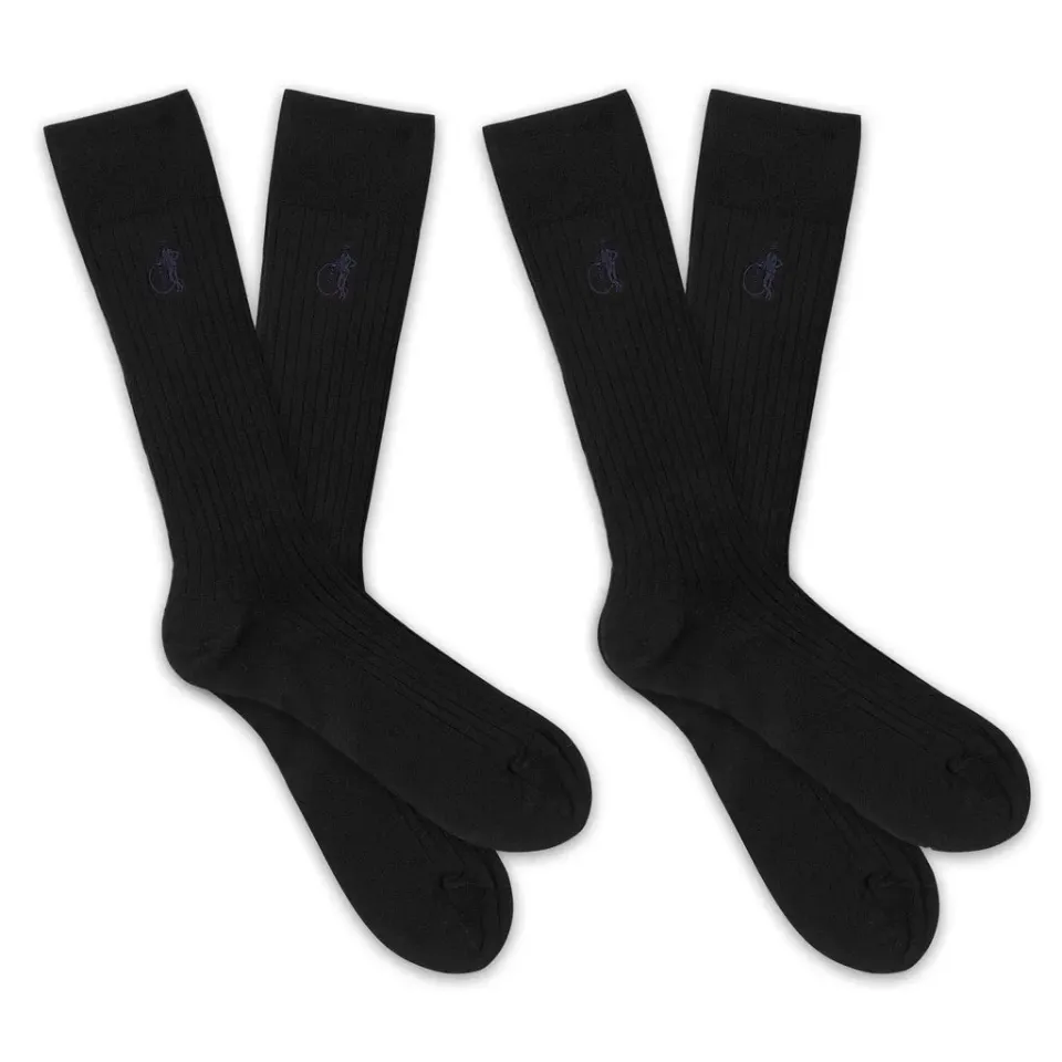 London Sock Company Simply Sartorial Ebony Black sokker 2-pak