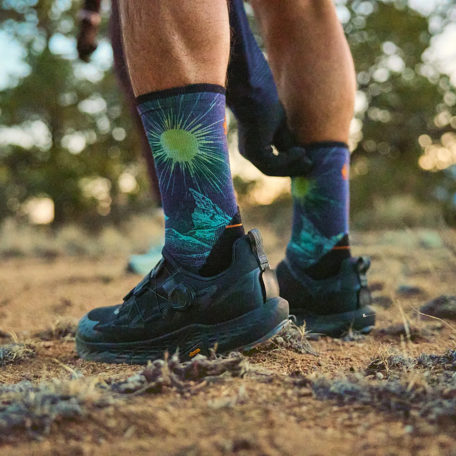 Smartwool Trail Run Treeline Print løpesokker navy