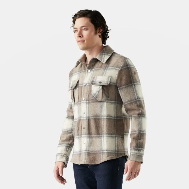 Smartwool Anchor Line skjortejakke almond plaid 80% merino