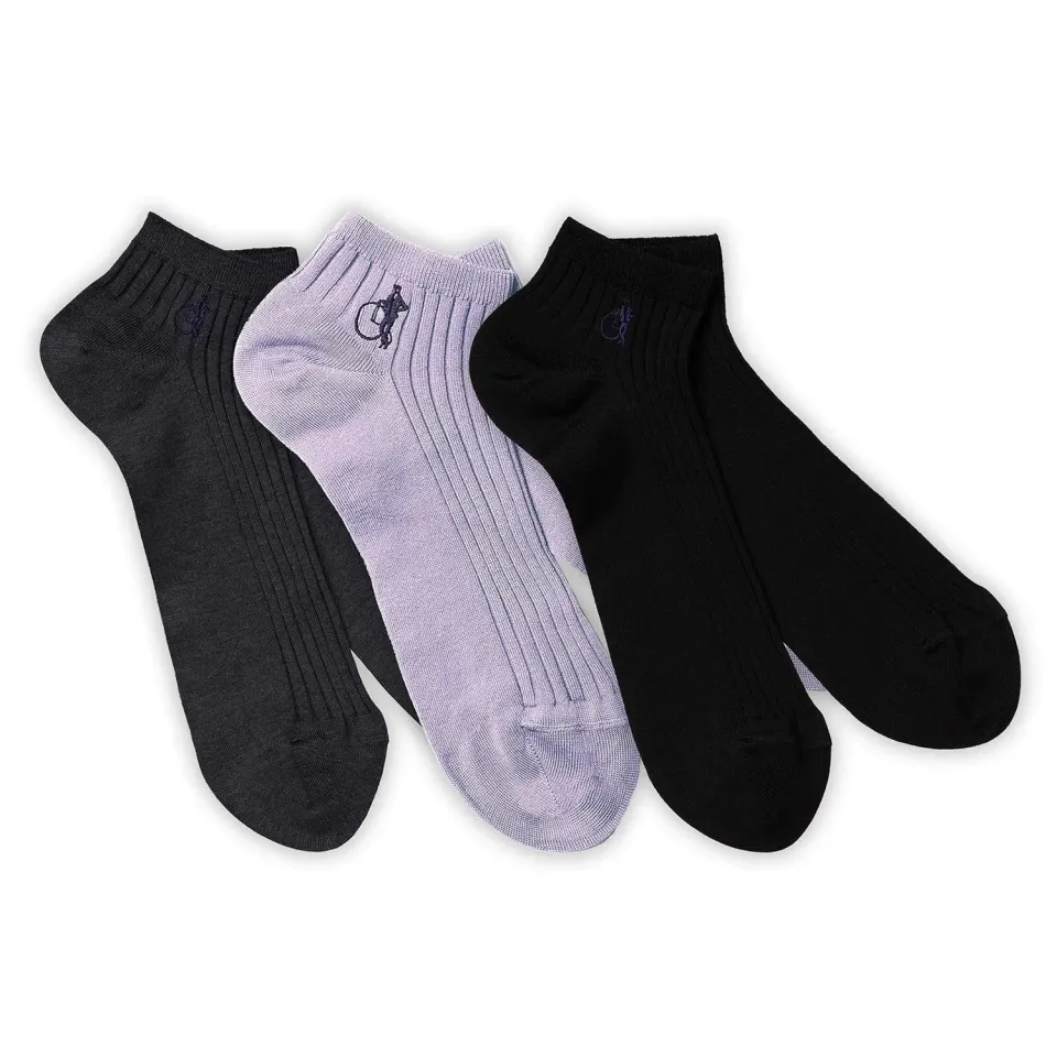 London Sock Company Simply Trainer Lavender ankelsokker 3-pack lilla