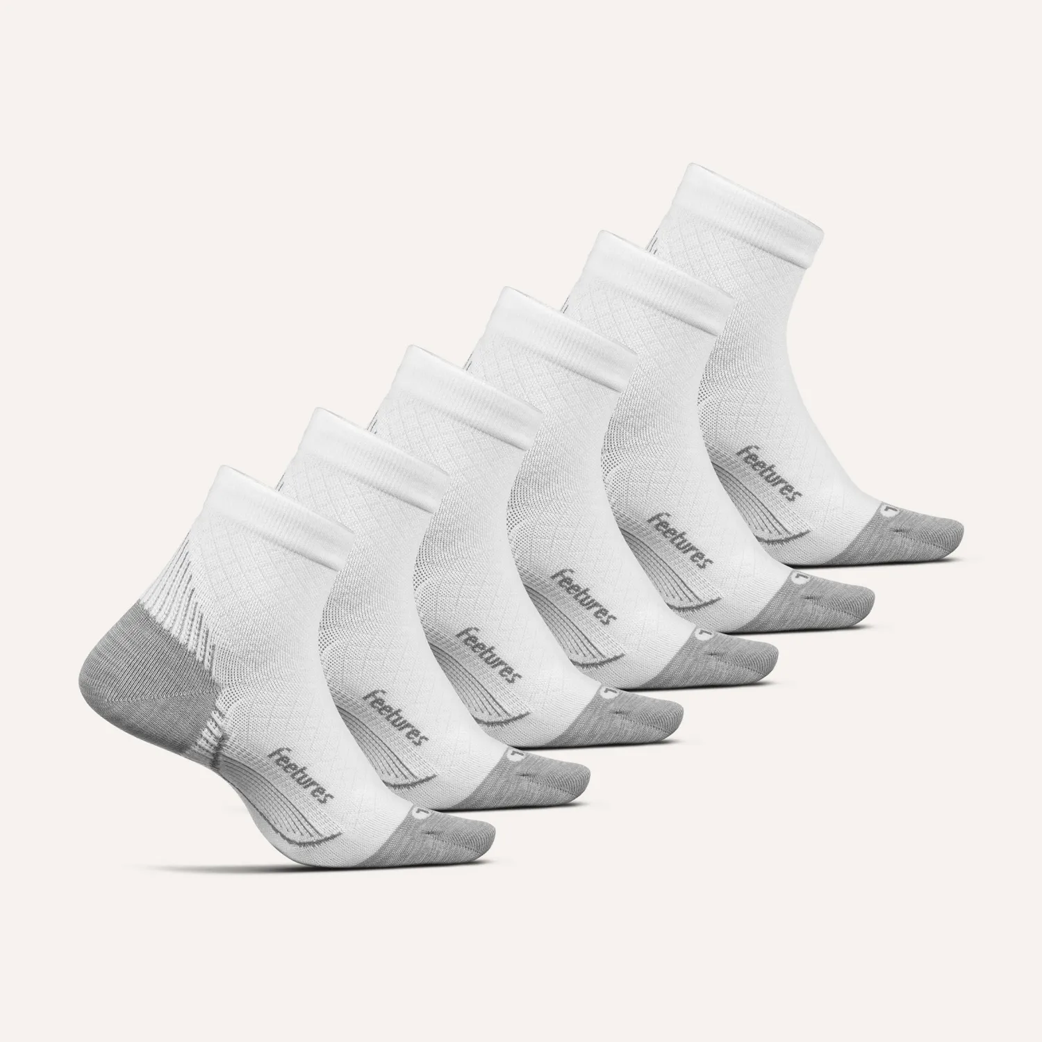 Feetures Plantar Fasciitis Relief Quarter sokker 6-pack Black Mix