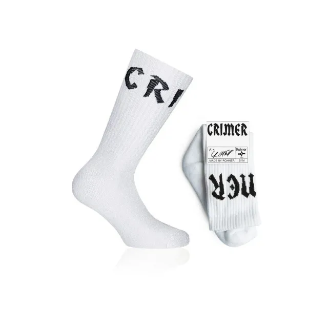 Rohner Crimer sokker hvit/svart bomull