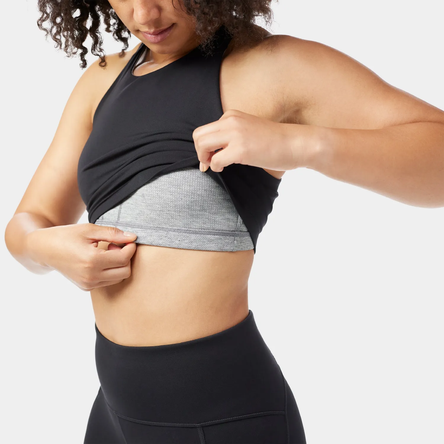 Smartwool Active Crop sports-bh svart lav støtte