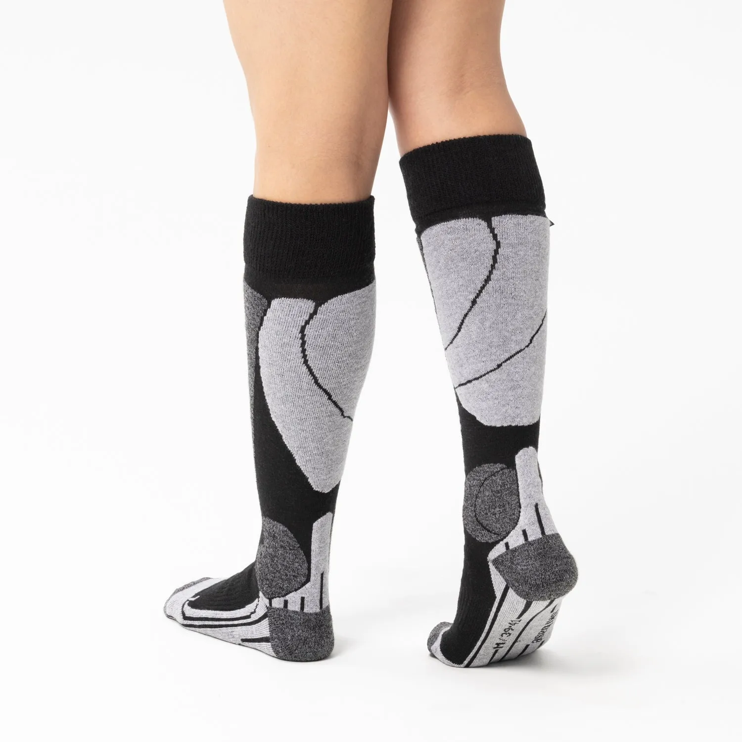 Rohner Ski Base l/r skisokk black/grey merino varm