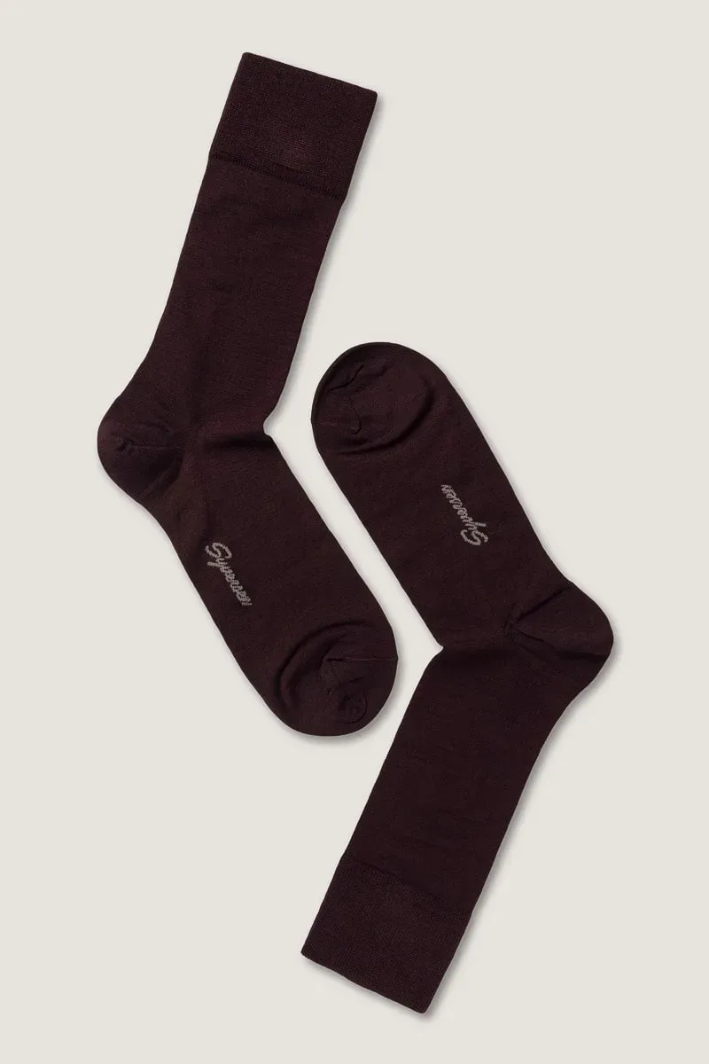 Note by Syversen Fine Wool Crew ullsokker bordeaux 41-45