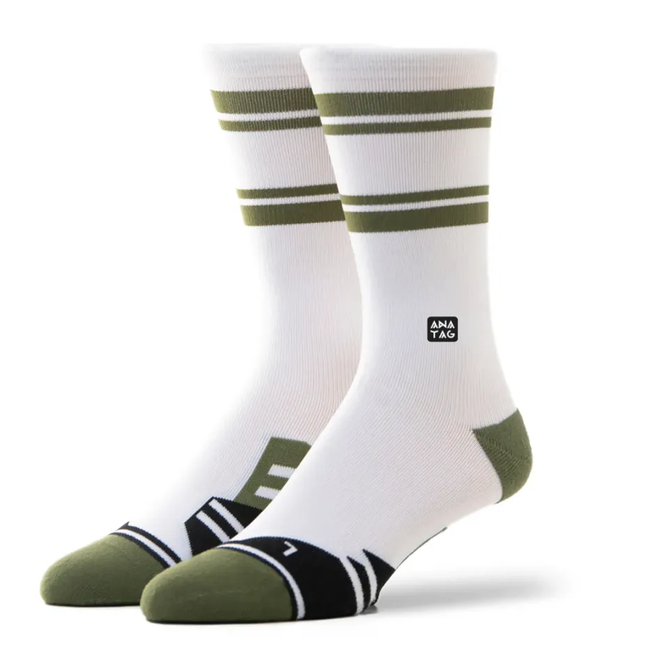 Anatag Swift Arrow crew sokker hvit grønn nylon