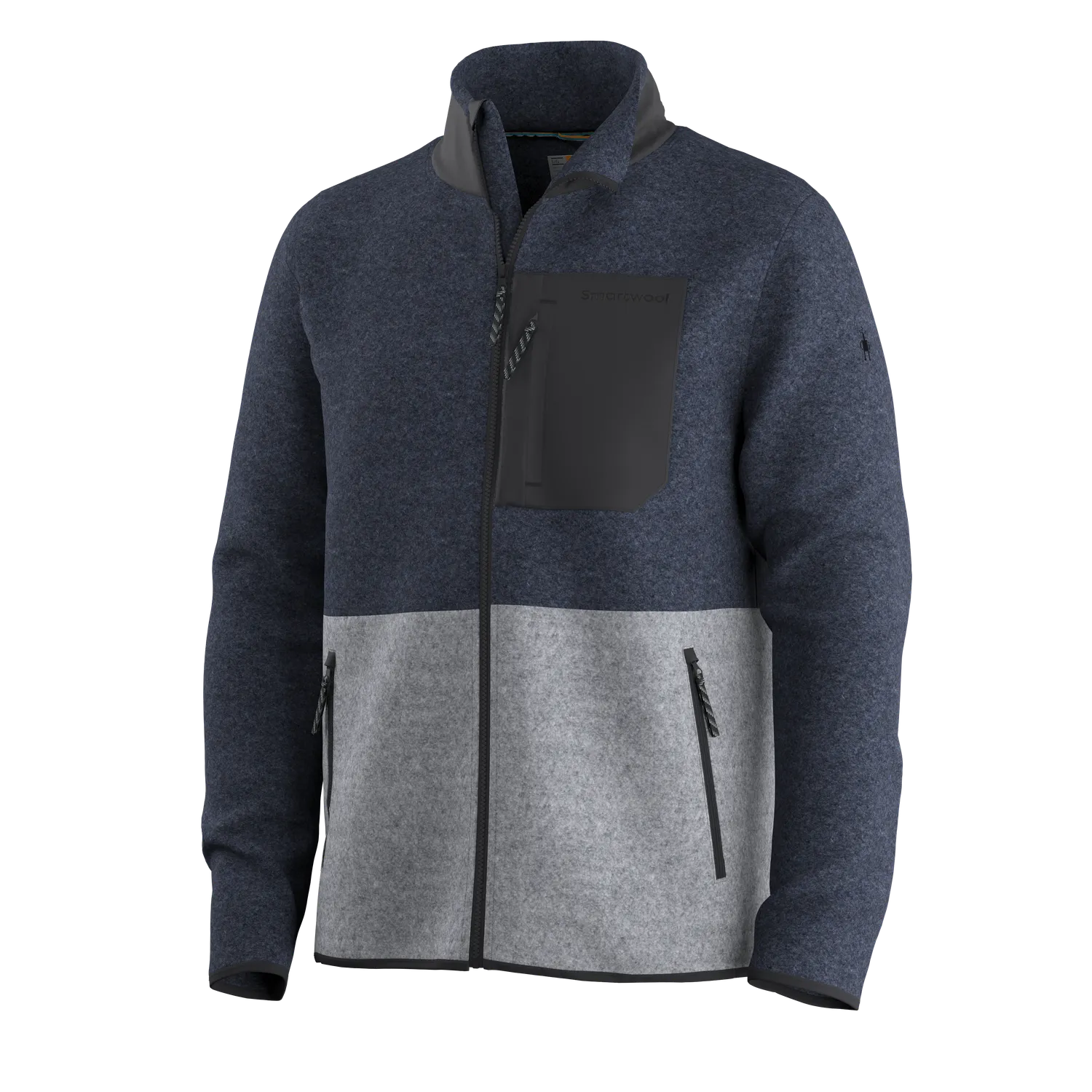 Smartwool Second Cut fleecejakke Light Gray Deep Navy ull