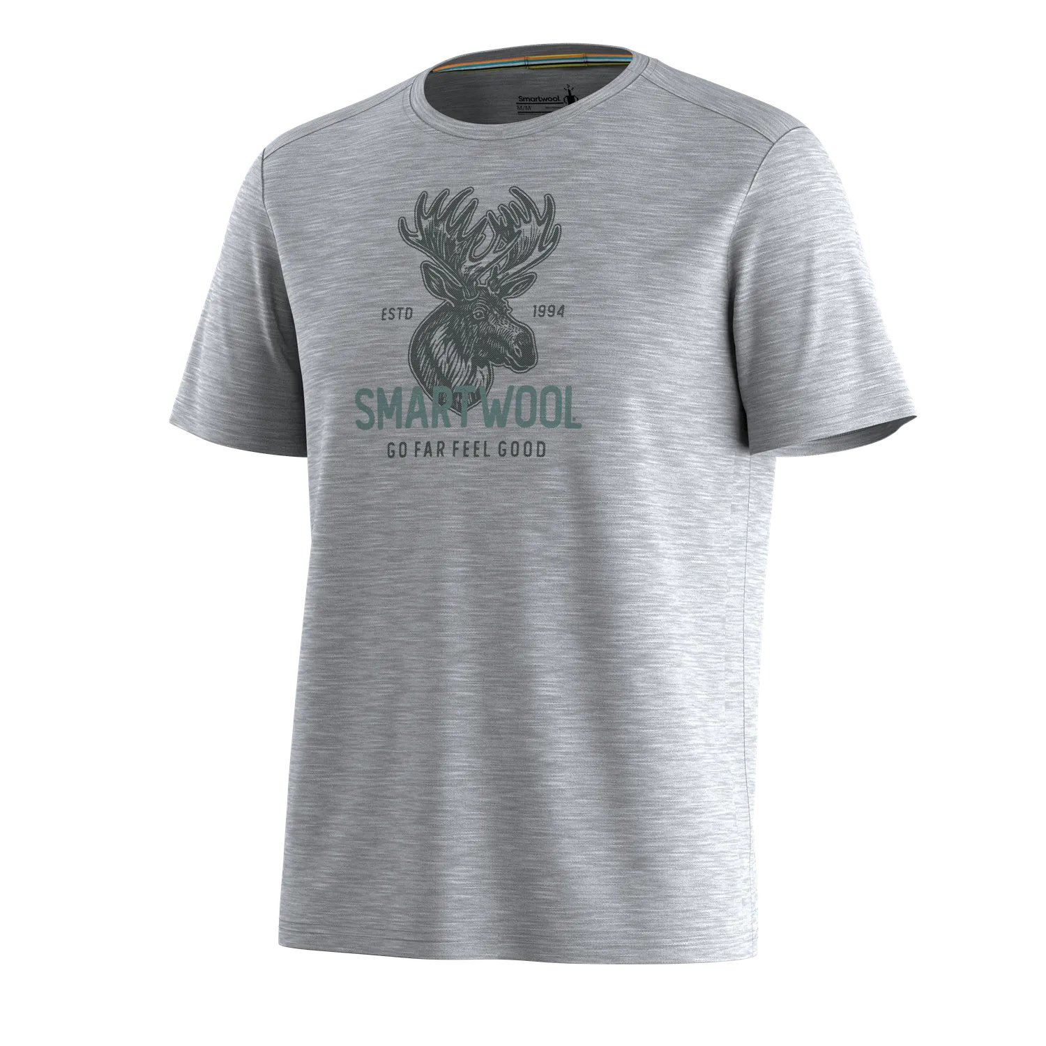 Smartwool Moose Mode t-skjorte lysegrå merino