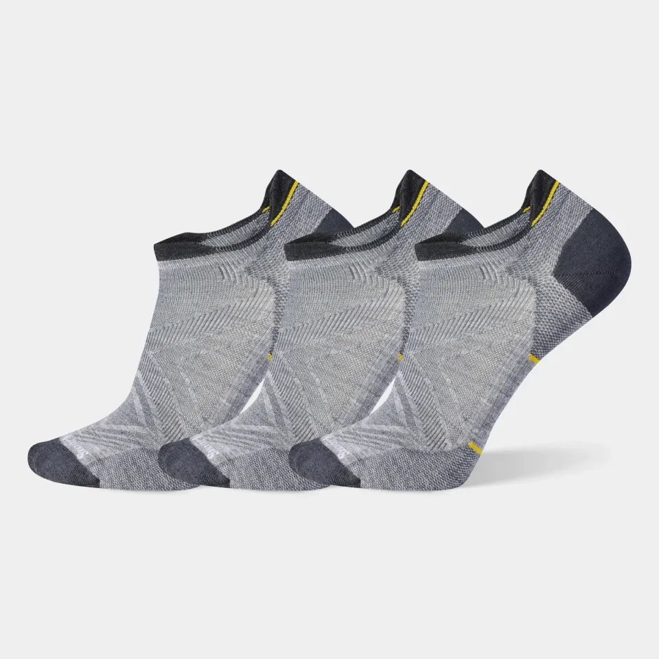 Smartwool Run Zero Cushion Low Ankle sokker lys grå 3-pakning tynne