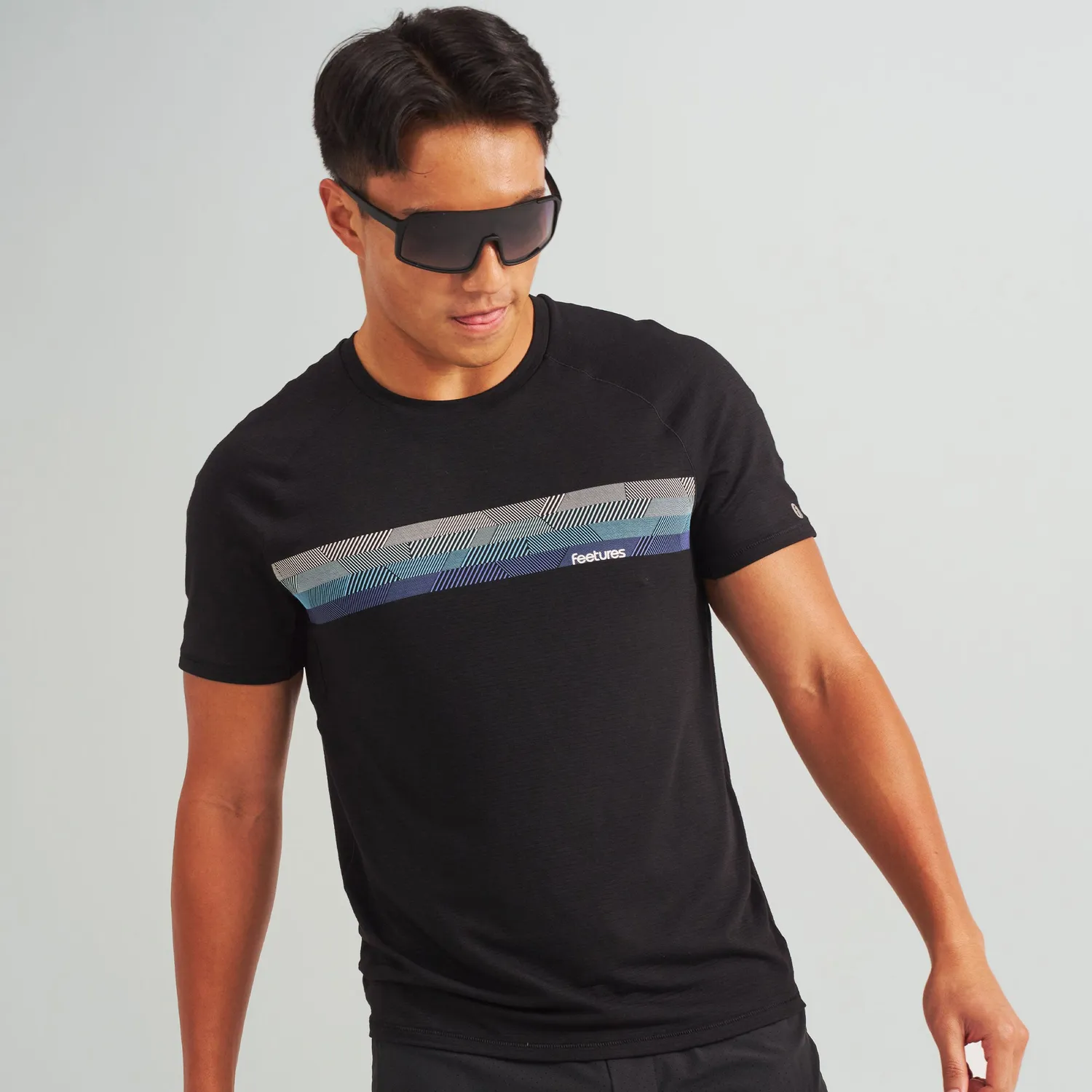 Feetures Stride Flex Tee t-skjorte herre svart miks 3-pk myk