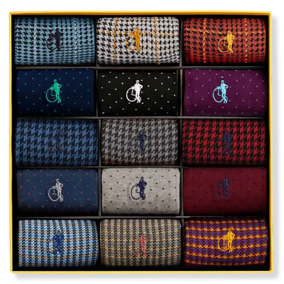 London Sock Company Designer Collection sokker 15-pak miks