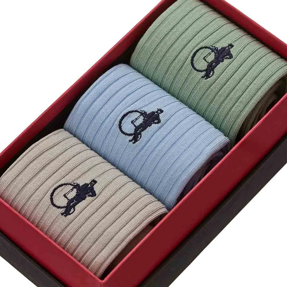 London Sock Company Quiet Pastels sokker pastell 3-par gaveeske