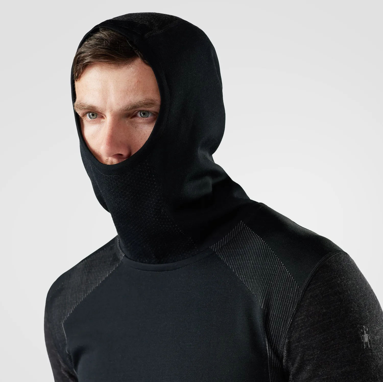 Smartwool Thermal Intraknit ullhoodie Black/Charcoal varm