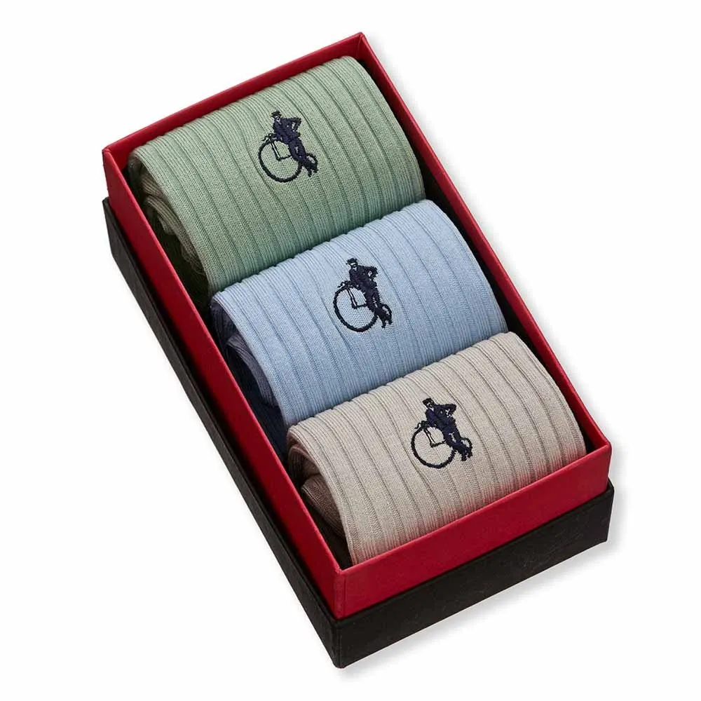 London Sock Company Quiet Pastels sokker pastell 3-par gaveeske
