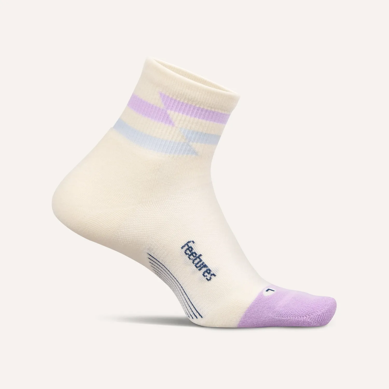 Feetures Elite Max Cushion Quarter sokker hvit tykk såle