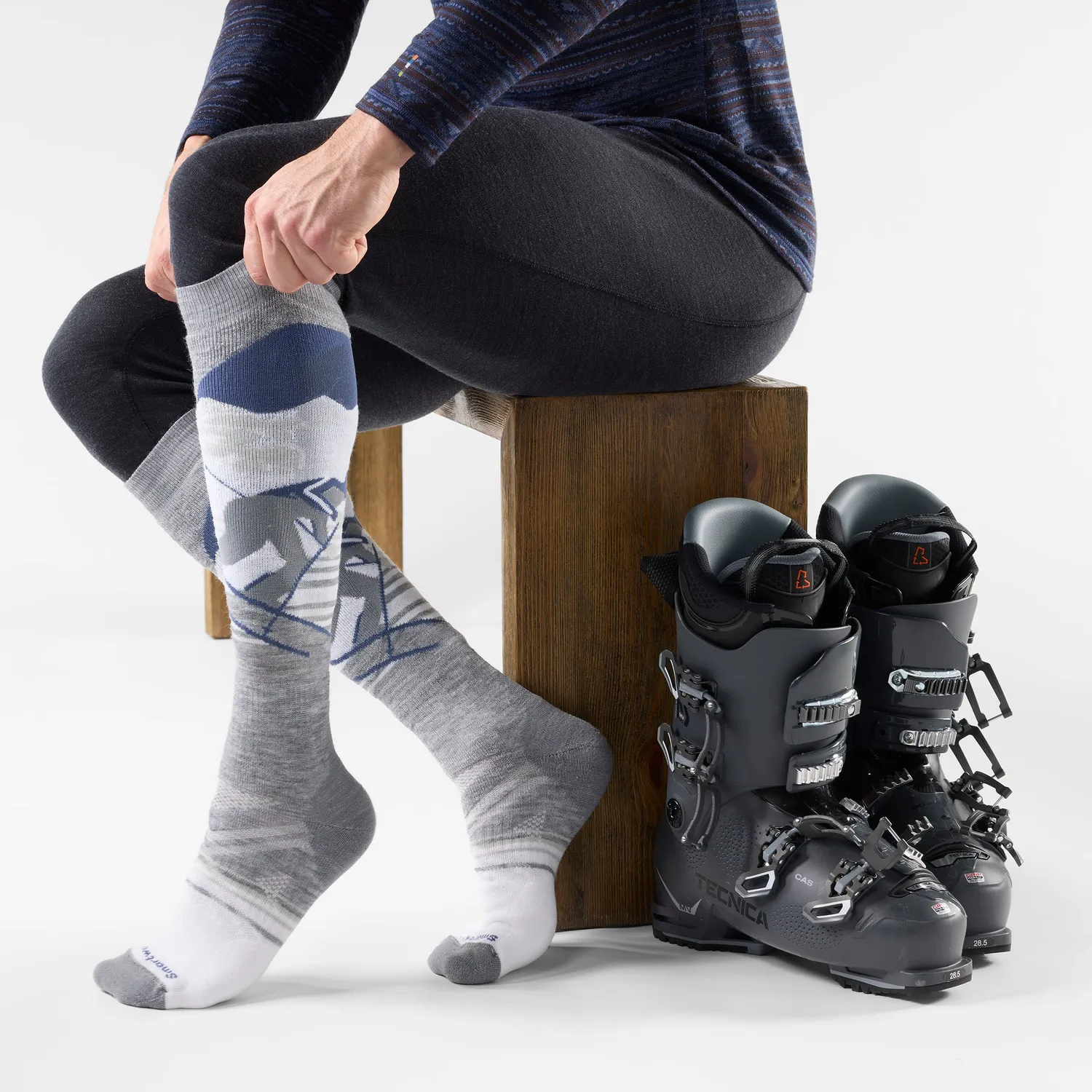 Smartwool Ski Chute the Moon skisokker Light Gray fulle