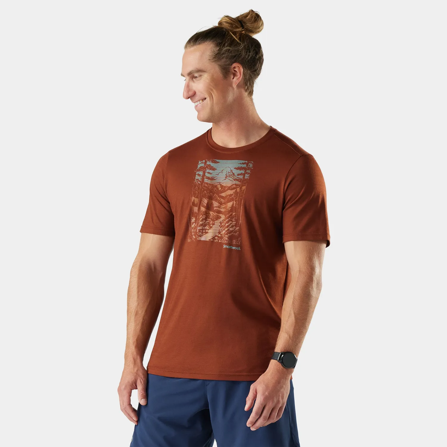 Smartwool Winding Trail Active t-skjorte Burnt Sienna ull