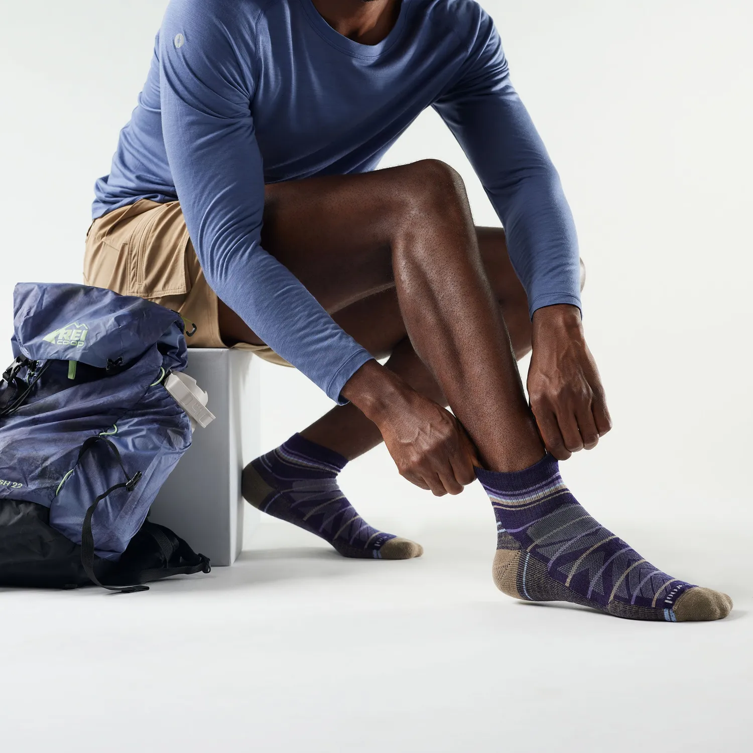 Smartwool Hike Pattern Ankle tursokker nightfall blue merinoull