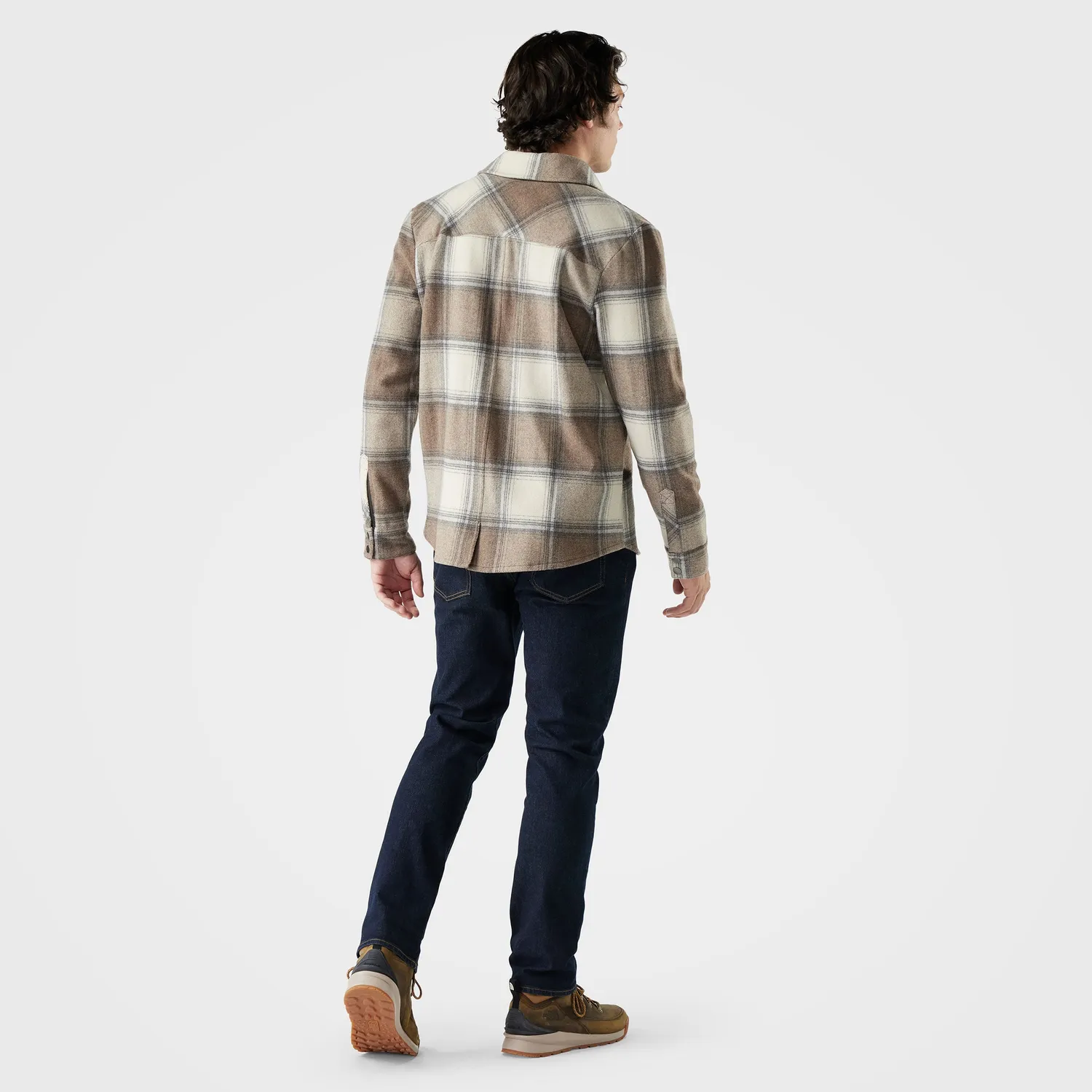 Smartwool Anchor Line skjortejakke almond plaid 80% merino