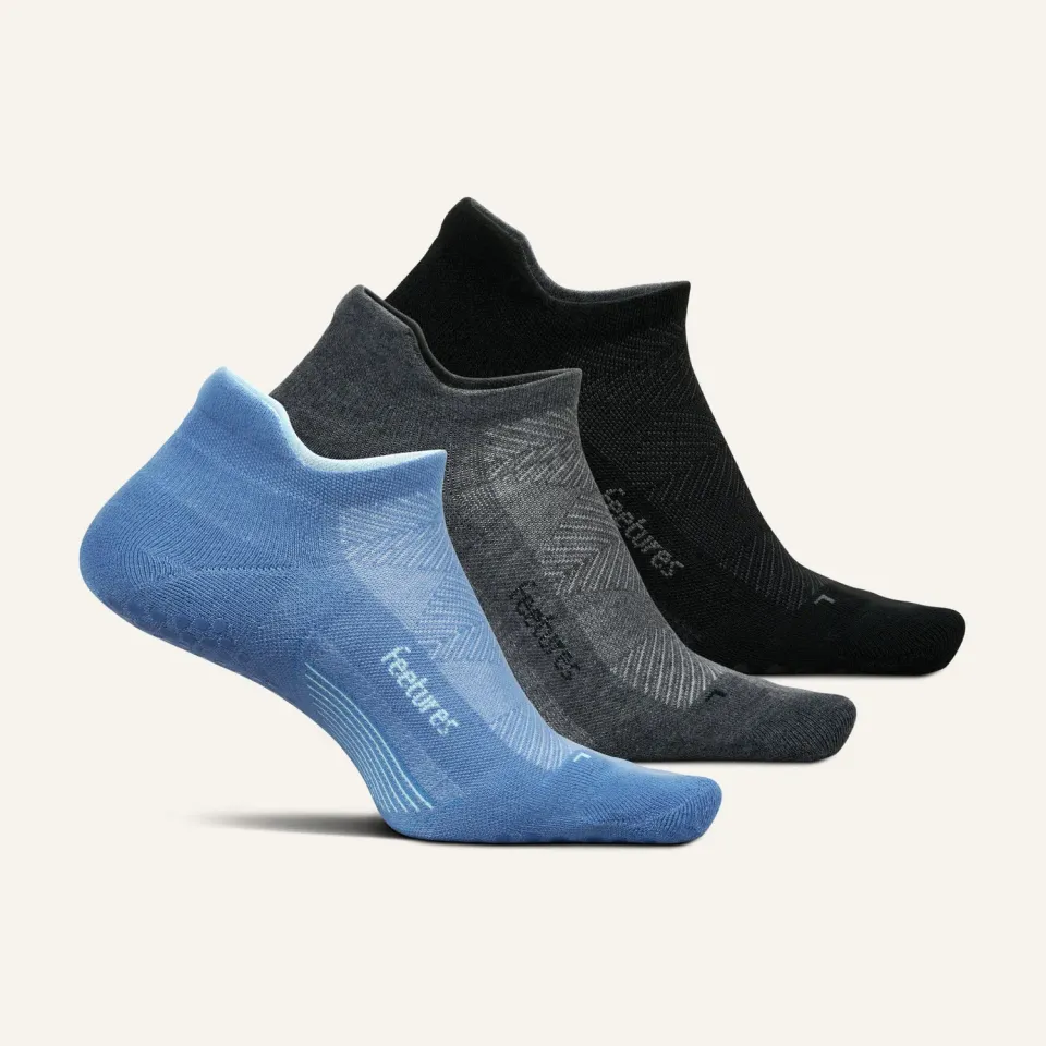 Feetures Elite Grip Max Cushion Tab gripsokker 3-pakk svart