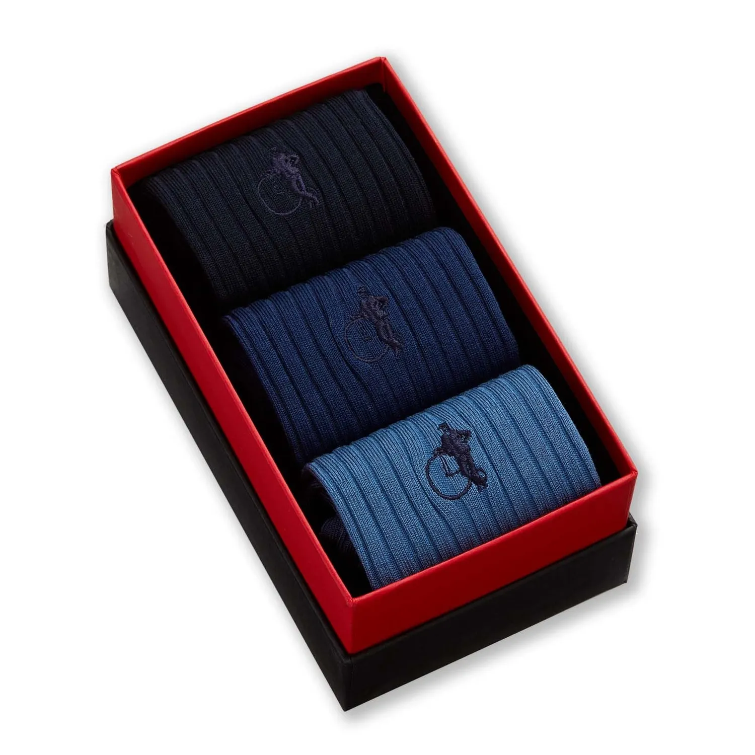 London Sock Company Simply Blues I sokker 3-pack blå bomull