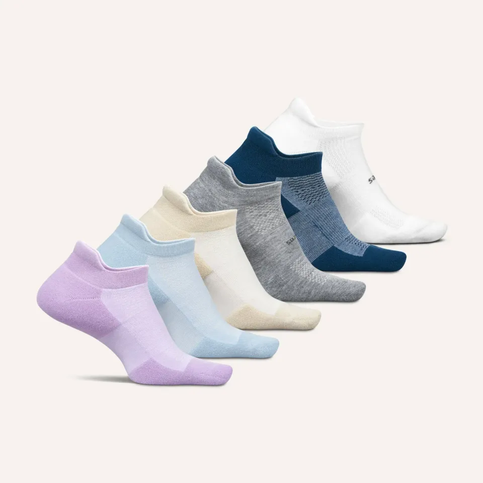Feetures High Performance Max Cushion Tab sokker 6-pk White lave