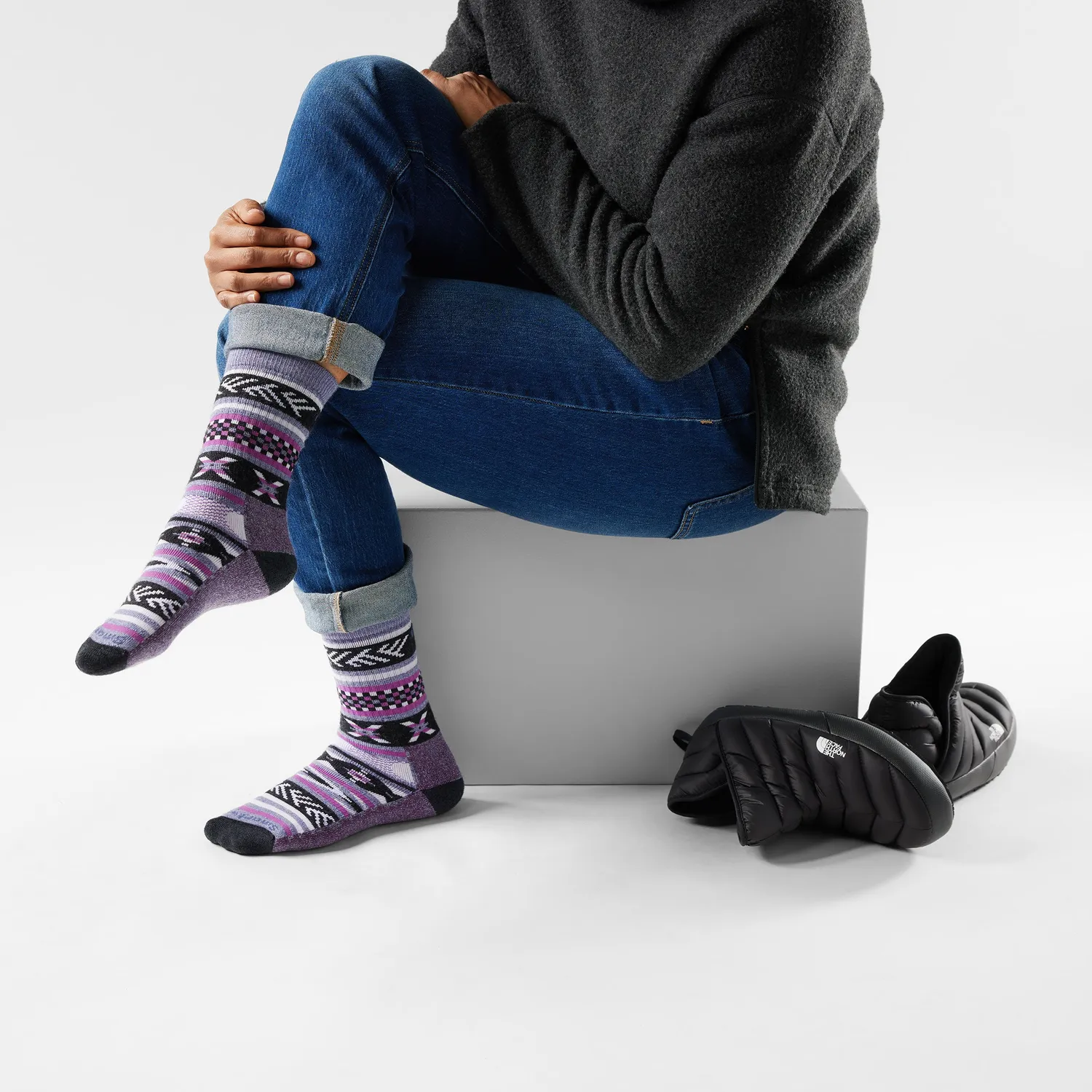 Smartwool Everyday Cozy Cabin Games sokker Chalk Violet merinoull