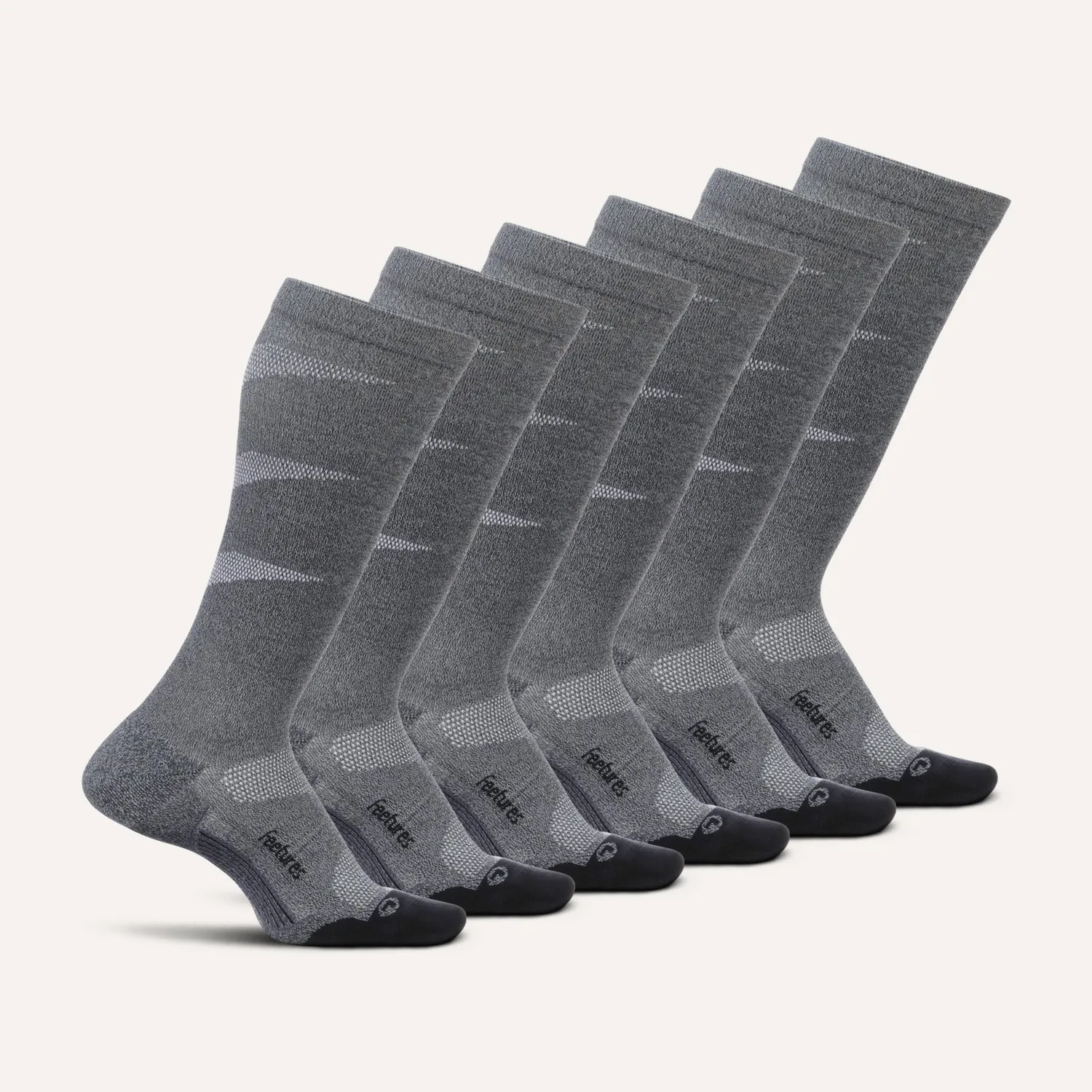 Feetures Active Graduated Compression Light Cushion Knee High sokker White Mix 6-pk