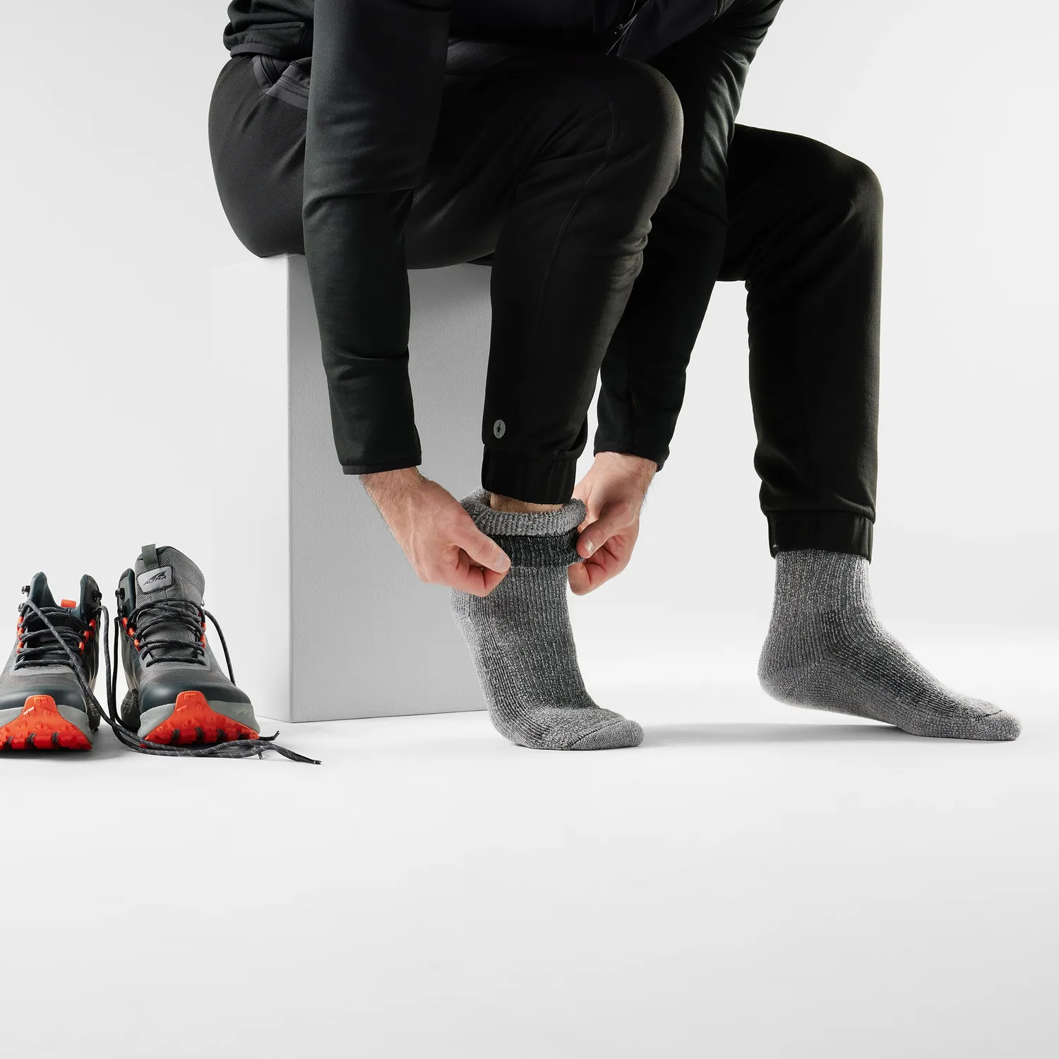 Smartwool Hike Second Cut Crew tursokker svart M resirkulert