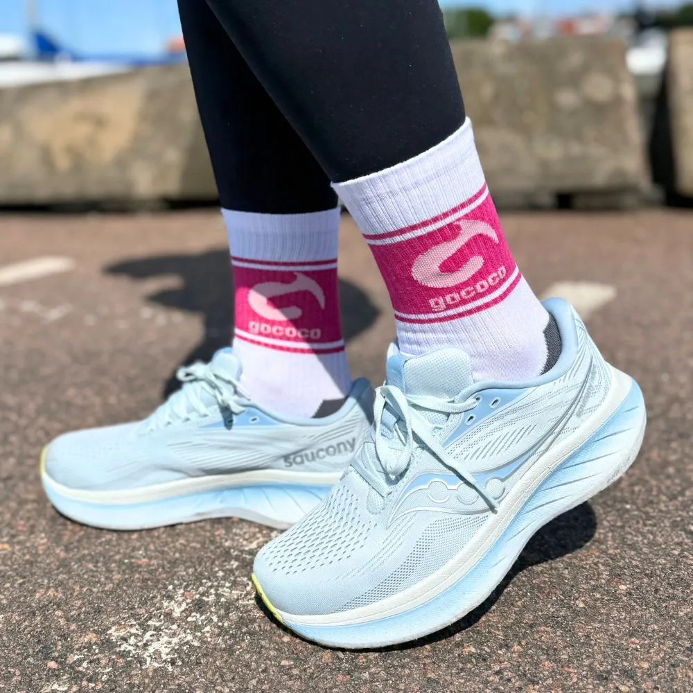 Gococo Active Crew sportssokker Hvit/Rosa 2-pk 37.5