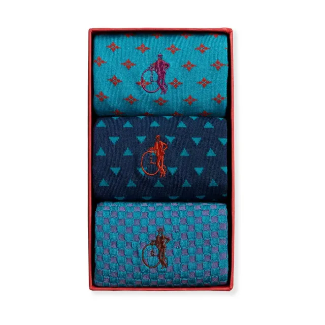 London Sock Company Vintage Blues sokker 3-pk blå