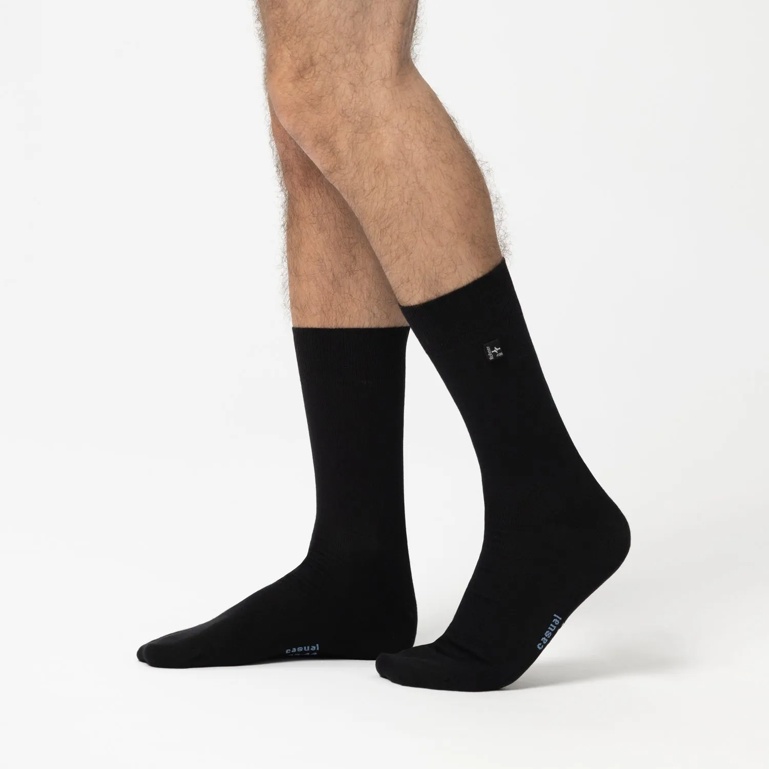 Rohner Casual herresokker svart bomull 39-46