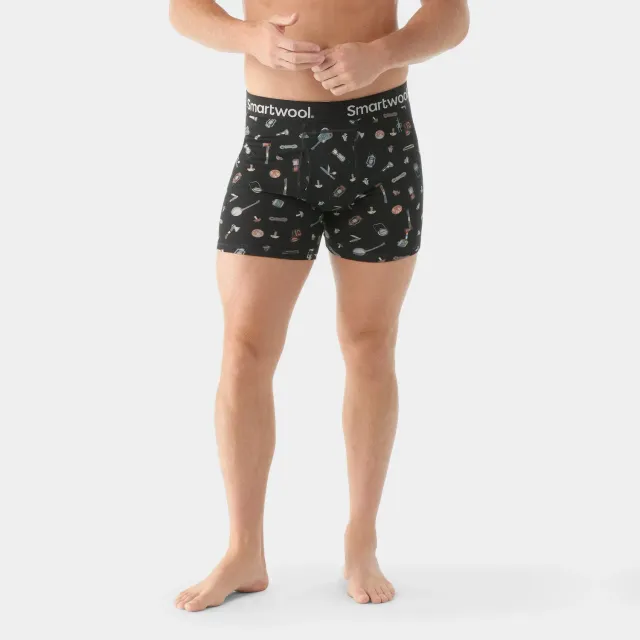 Smartwool Merino Print Boxer Brief boxer svart mønster