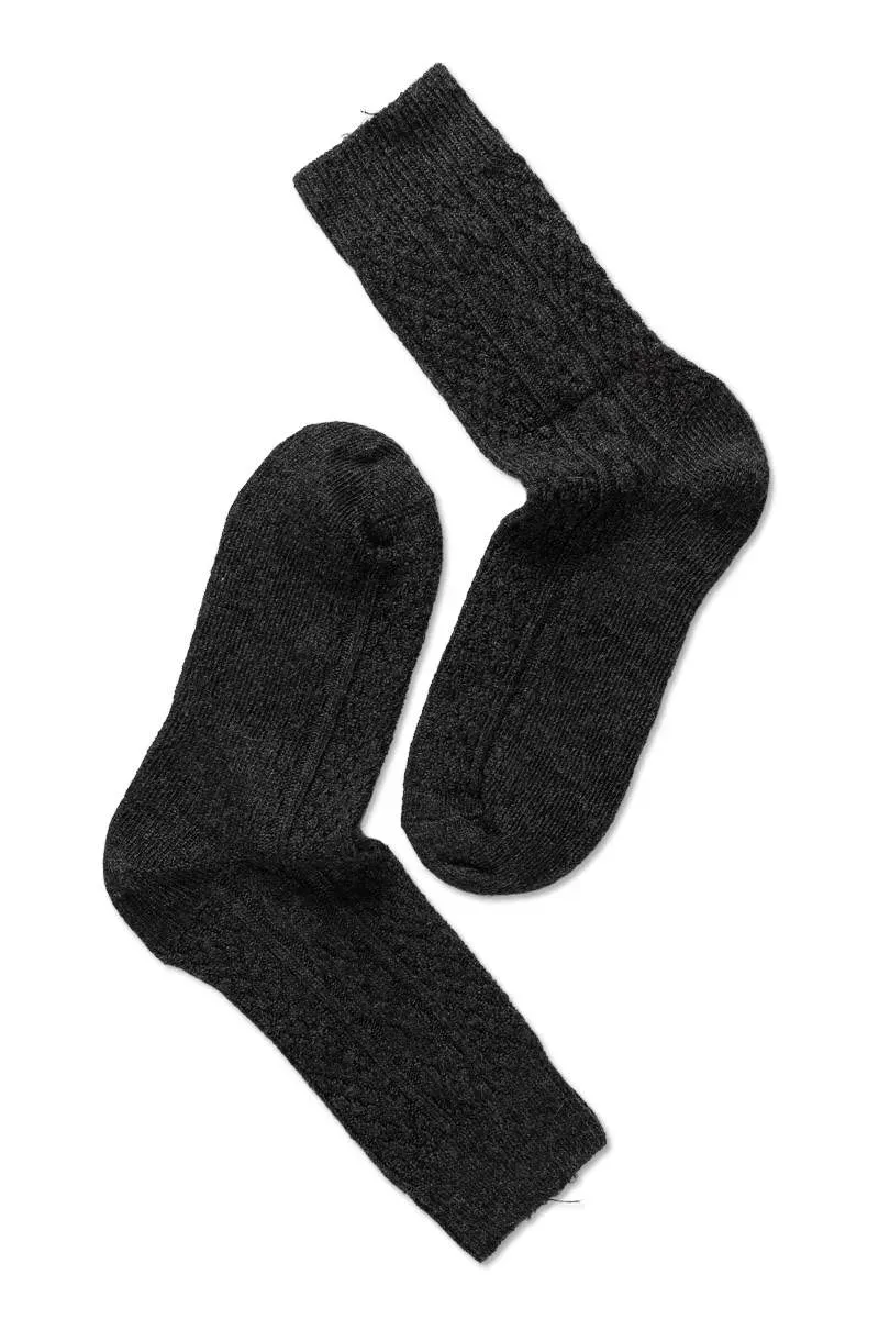 Note By Syversen Wool Cable ullsokker mørkegrå 36-41