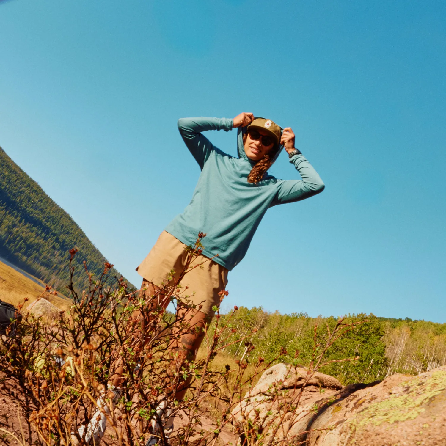 Smartwool Merino Sun Hoodie hettegenser dusty teal