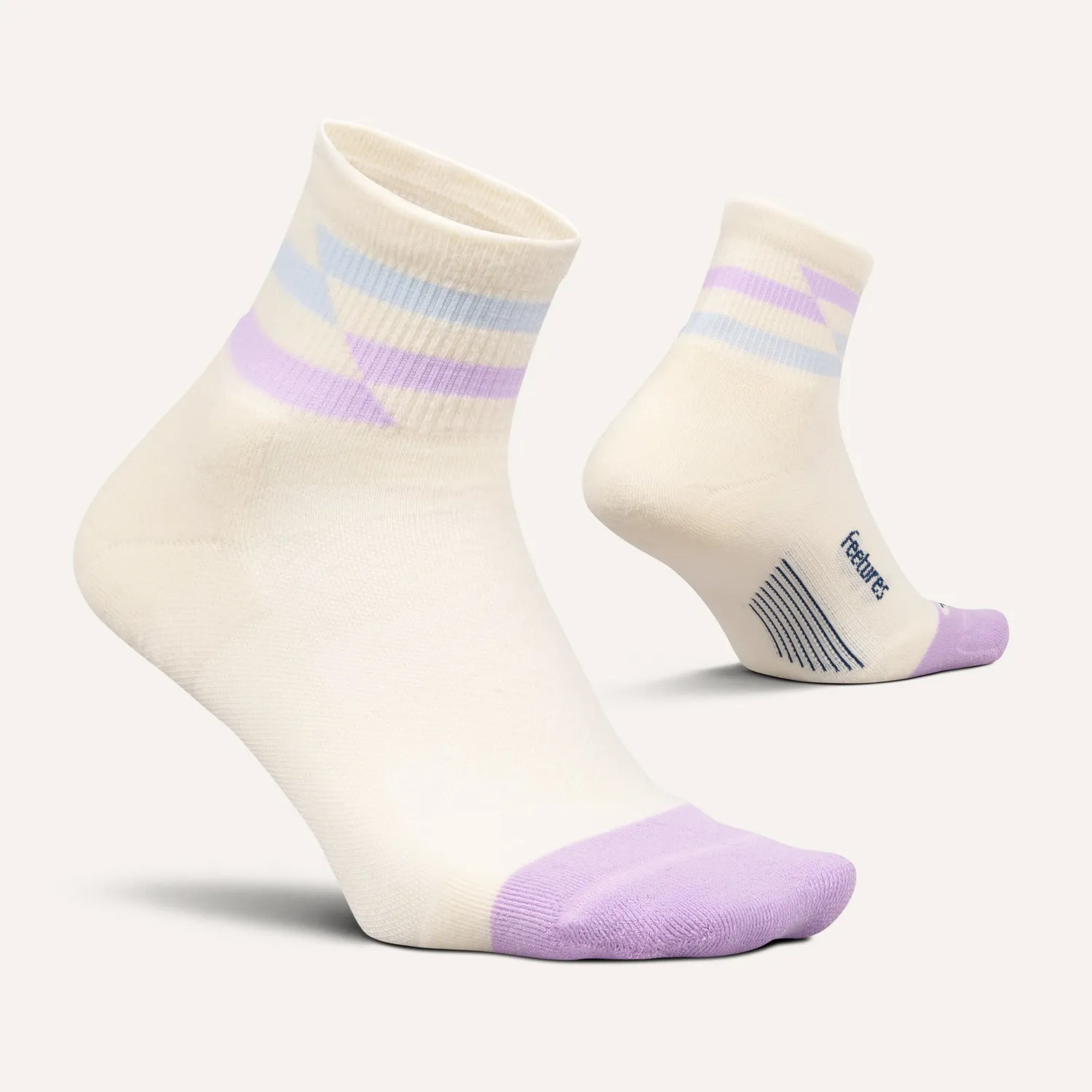 Feetures Elite Max Cushion Quarter sokker hvit tykk såle