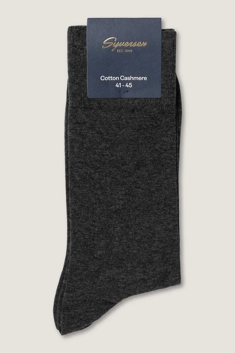 Note By Syversen Cotton Cashmere Crew sokker mørkegrå 41-45