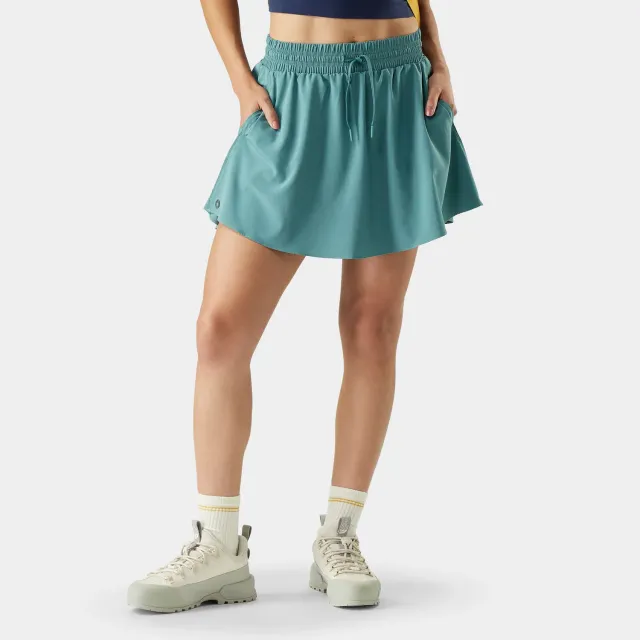 Smartwool Active Lined treningsskjørt Dusty Teal inner shorts