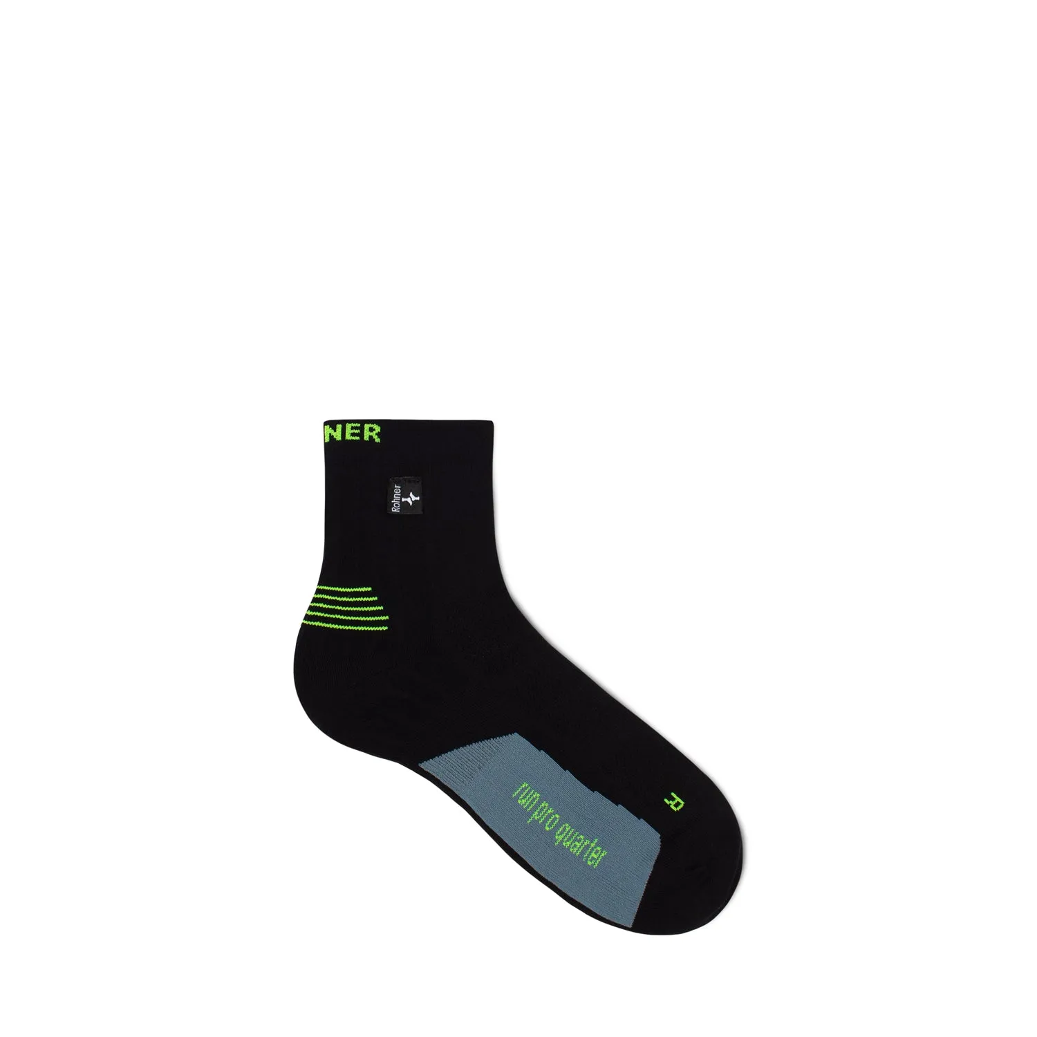 Rohner Run Pro Quarter løpesokker black lett demping